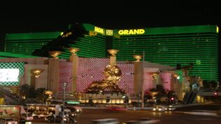 The MGM Grand Hotel and Casino in Las Vegas at night