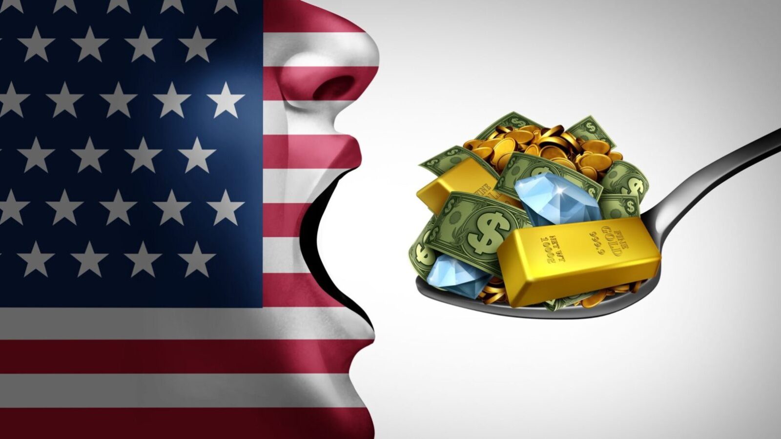 american flag money spoon