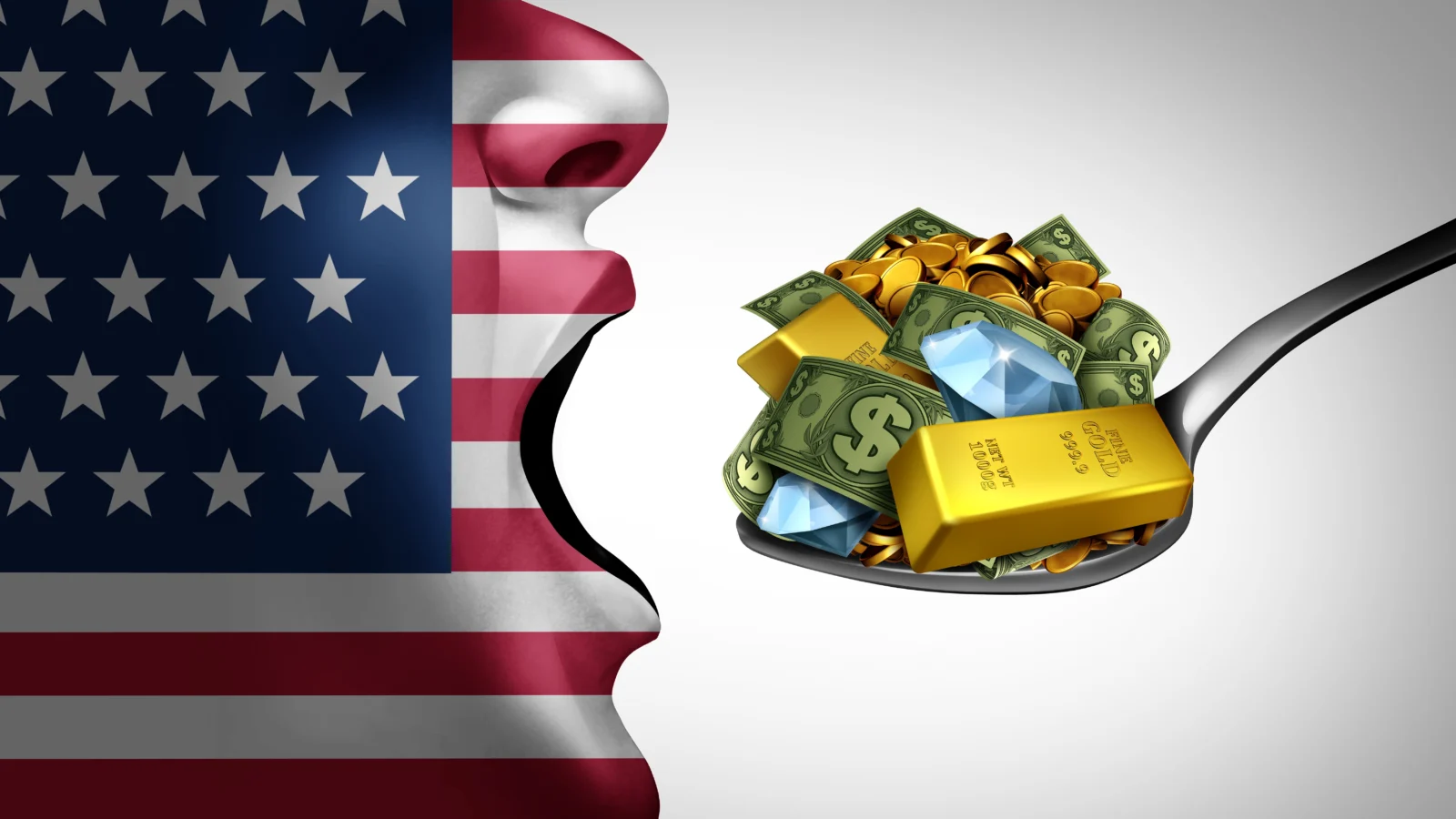 american flag money spoon