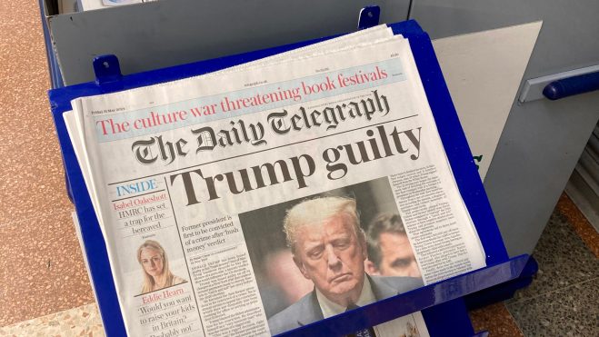 trump guilty daily telegraph headline