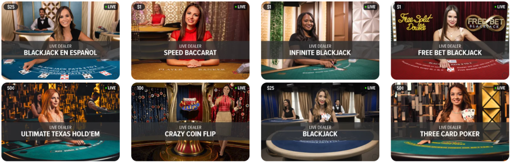 Caesars Casino live dealer games