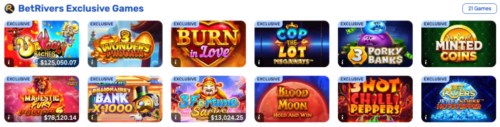 BetRivers Casino exclusive games