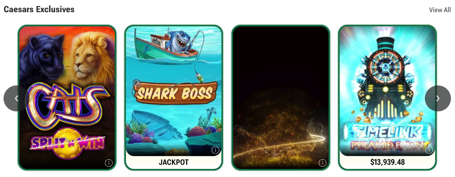 Caesars Palace Online Casino exclusive games