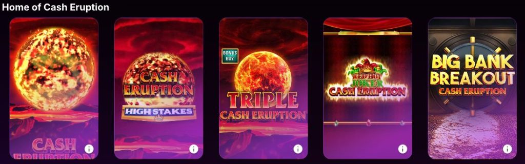 DraftKings Casino MI Cash Eruption slots screenshot
