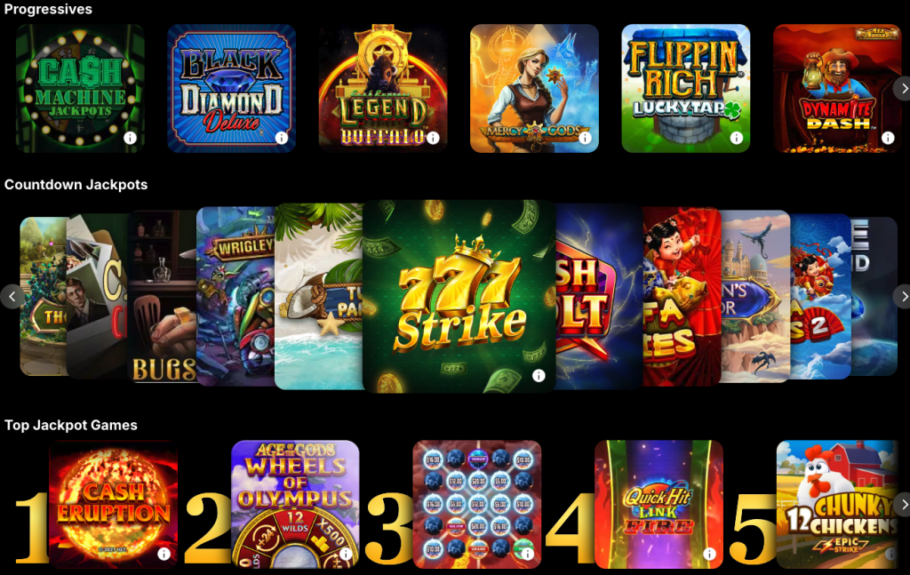Golden Nugget Casino jackpot slot titles