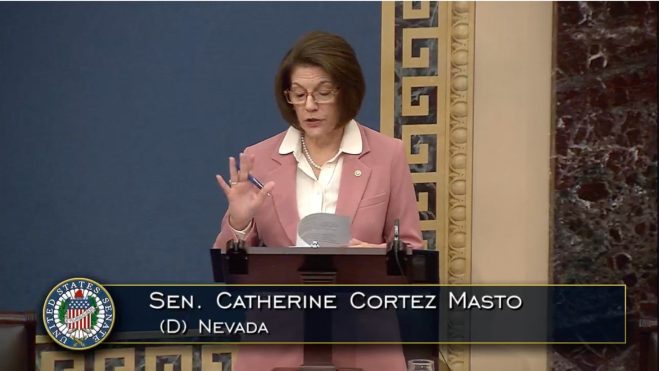 senator cortez masto podium