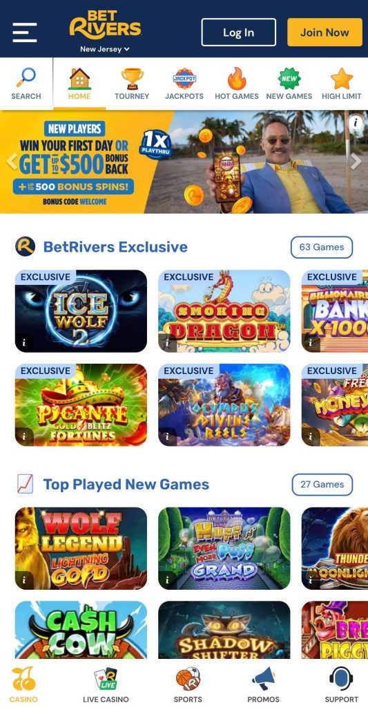 BetRivers Casino app screenshot