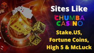 Sites like Chumba Casino written beside a graphic showing numerous casino games.