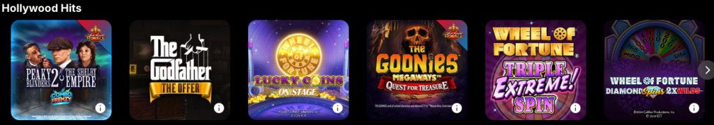 Golden Nugget Casino slot titles