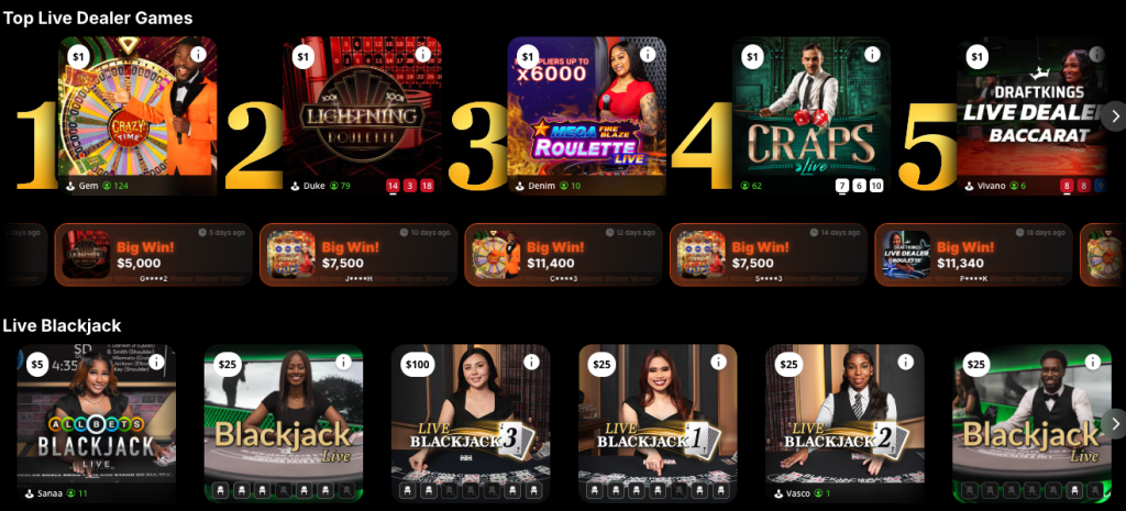 Golden Nugget Casino live dealer games