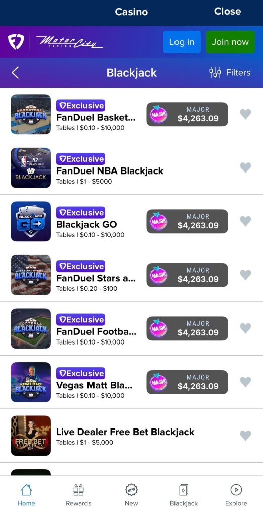FanDuel Casino app screenshot