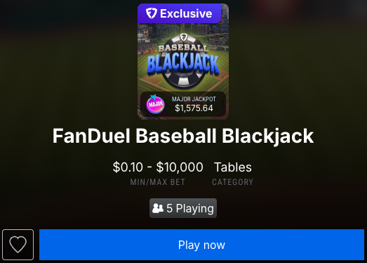 FanDuel Casino blackjack game