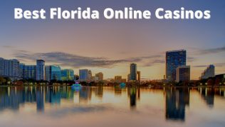 Best Florida Online Casinos written above an Orlando skyline at dusk.