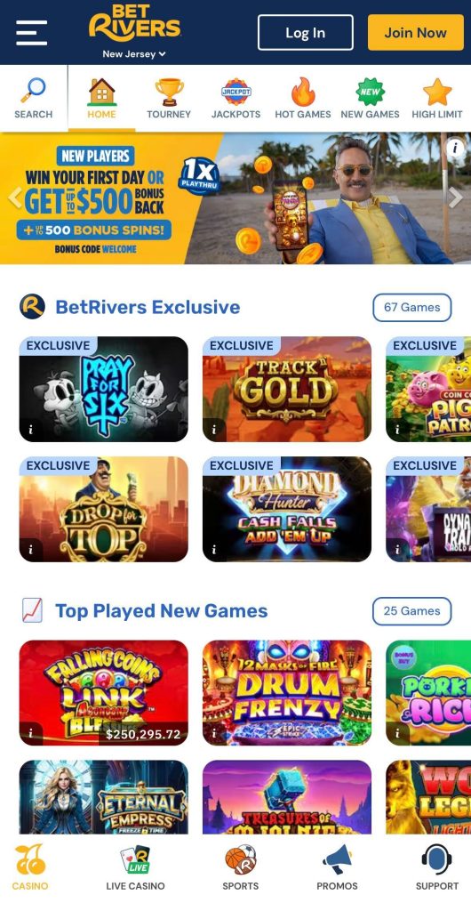 BetRivers Casino app screenshot