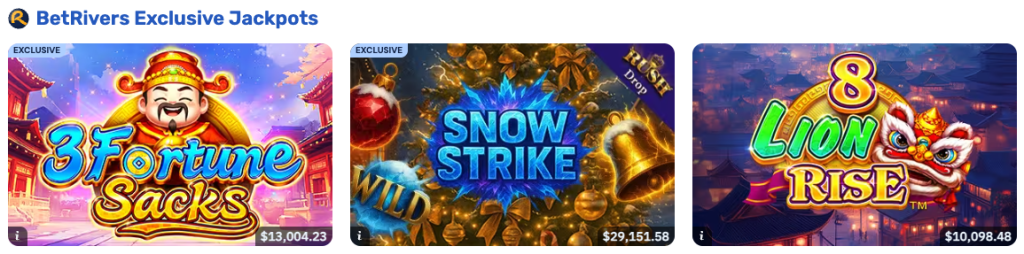 BetRivers Casino exclusive jackpot slot titles