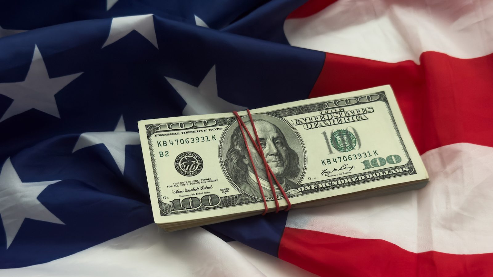 dollars american flag