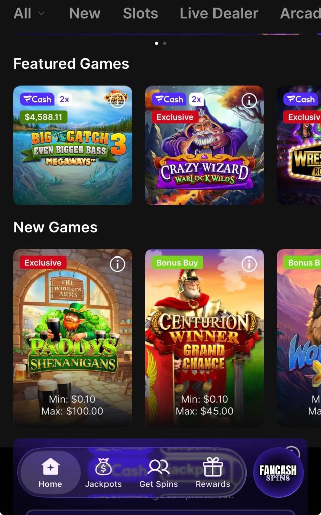 Fanatics Casino app screenshot
