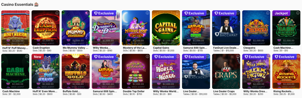 FanDuel Casino slot titles
